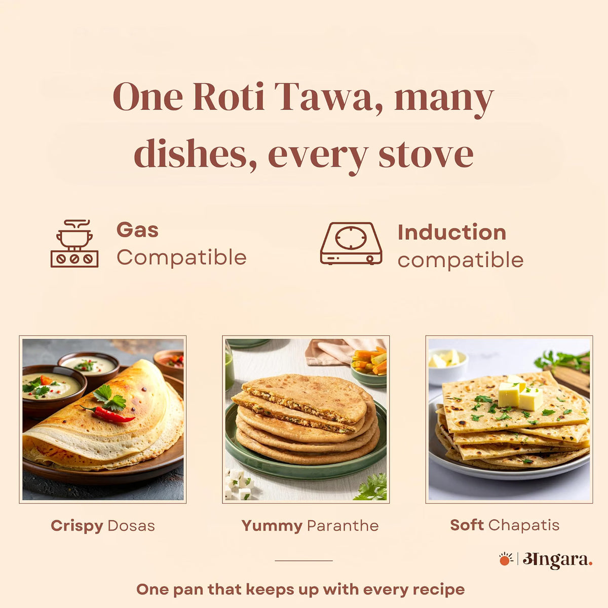 Triply - Honeycomb Dosa Tawa - 28 cm, 2.5mm - Non-Stick Surface
