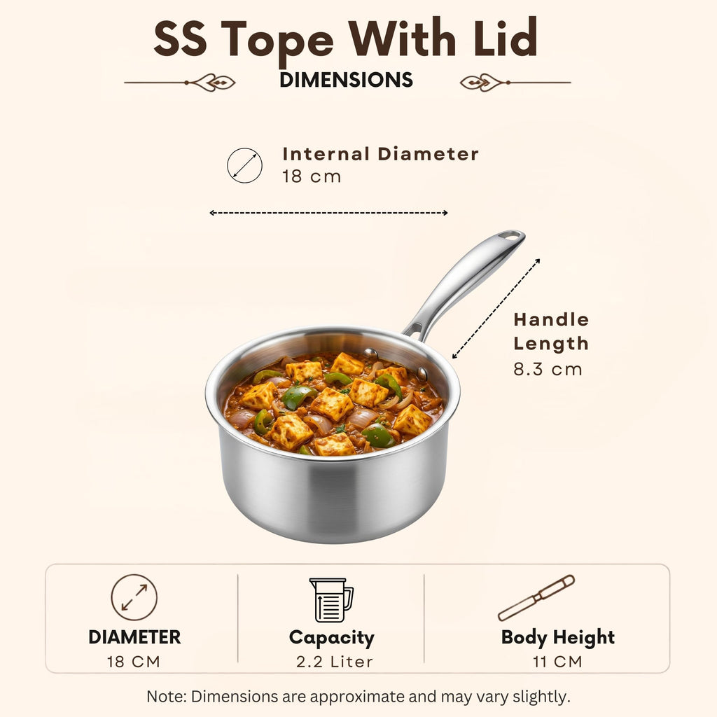 Triply - Sauce Pan Tea Pan - Even Heat Distribution