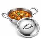 Triply - Deep Kadhai with Steel Lid - Multi-Purpose Cooking