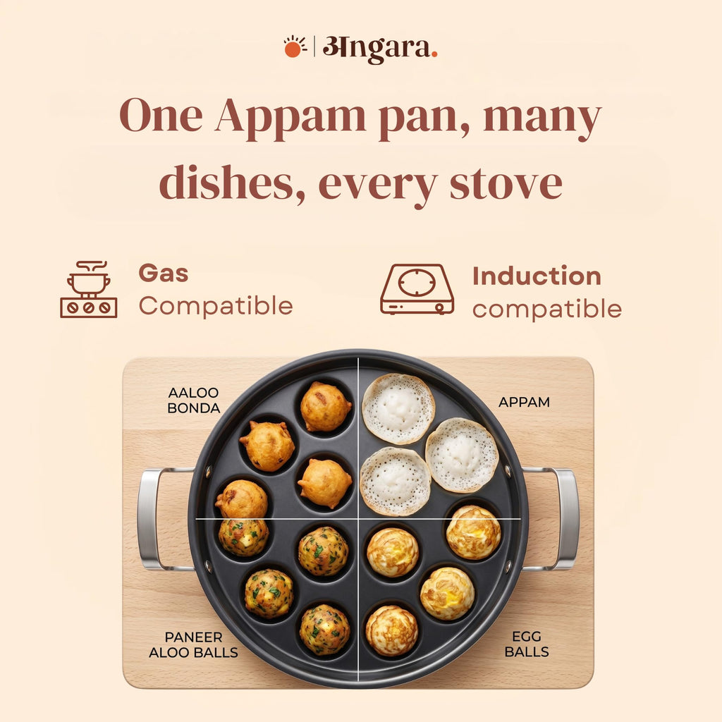 Appam Pan With Lid 14 pits.