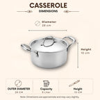 Triply - Casserole Hot Case - Steel Lid - Keeps Food Warm Longer