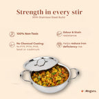 Triply - Deep Kadhai with Steel Lid - Multi-Purpose Cooking