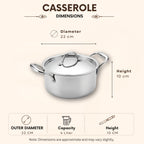 Triply - Casserole Hot Case - Steel Lid - Keeps Food Warm Longer