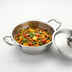 Triply - Deep Kadhai with Steel Lid - Multi-Purpose Cooking
