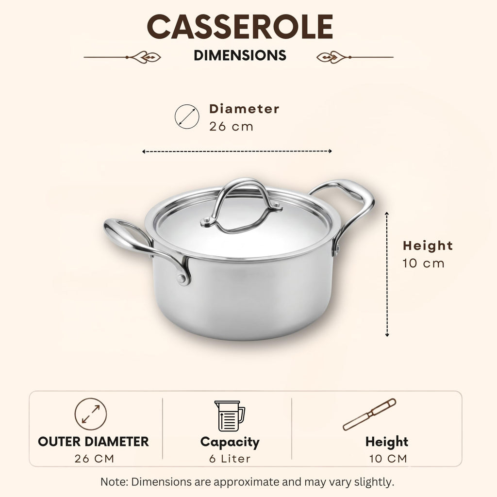 Triply - Casserole Hot Case - Steel Lid - Keeps Food Warm Longer