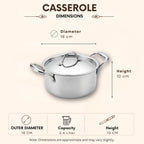 Triply - Casserole Hot Case - Steel Lid - Keeps Food Warm Longer