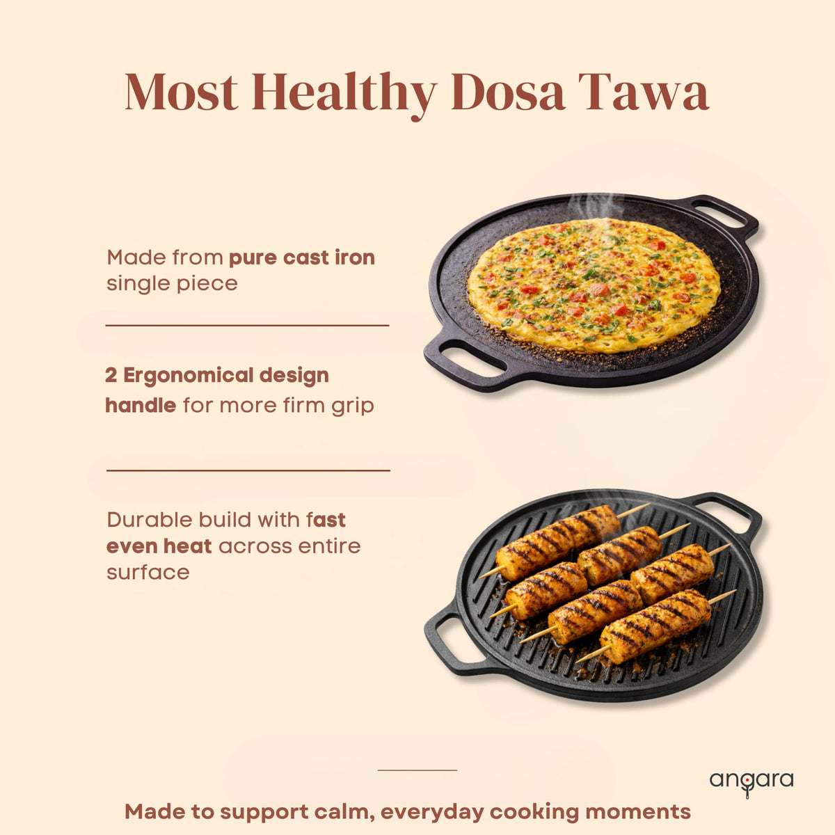 Triply - Dosa & Grill Tawa Set - Non-Stick Surface