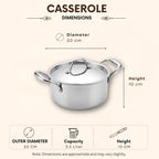 Triply - Casserole Hot Case - Steel Lid - Keeps Food Warm Longer