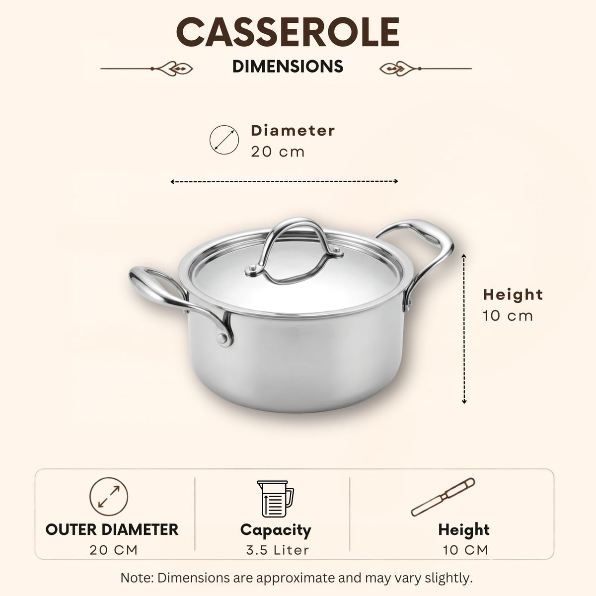 Triply - Casserole Hot Case - Steel Lid - Keeps Food Warm Longer
