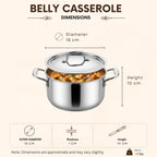 Triply - Belly Casserole Hot Case - Steel Lid - Keeps Food Warm Longer