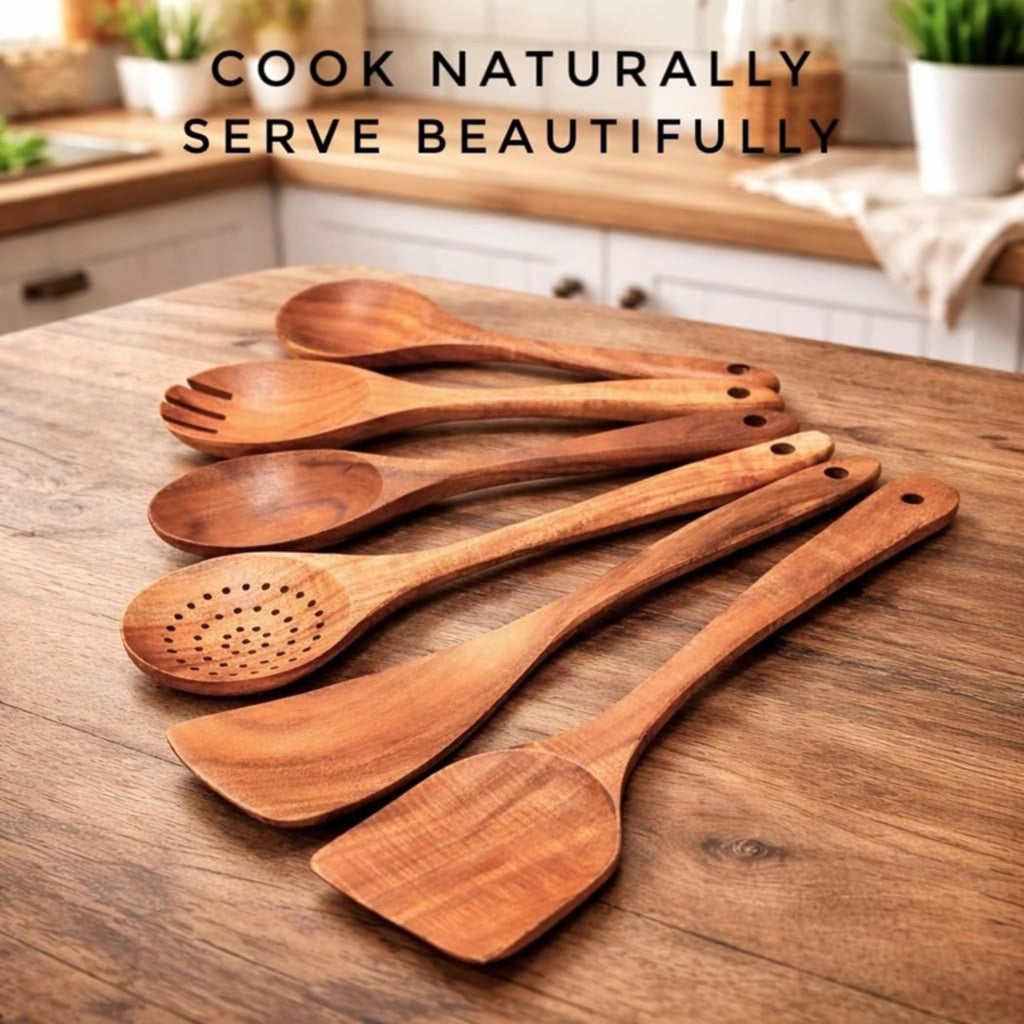 Spatula Wooden Pack of 6