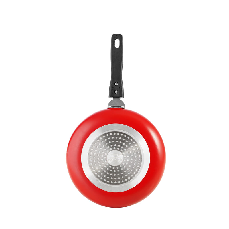 Angara Cookware Non Stick Deep Frypan with Glass Lid - 26 cm | 3 Layer Ceramic Coating | 3 mm Extra Thick | Skillet Pan | Metal Spoon Friendly